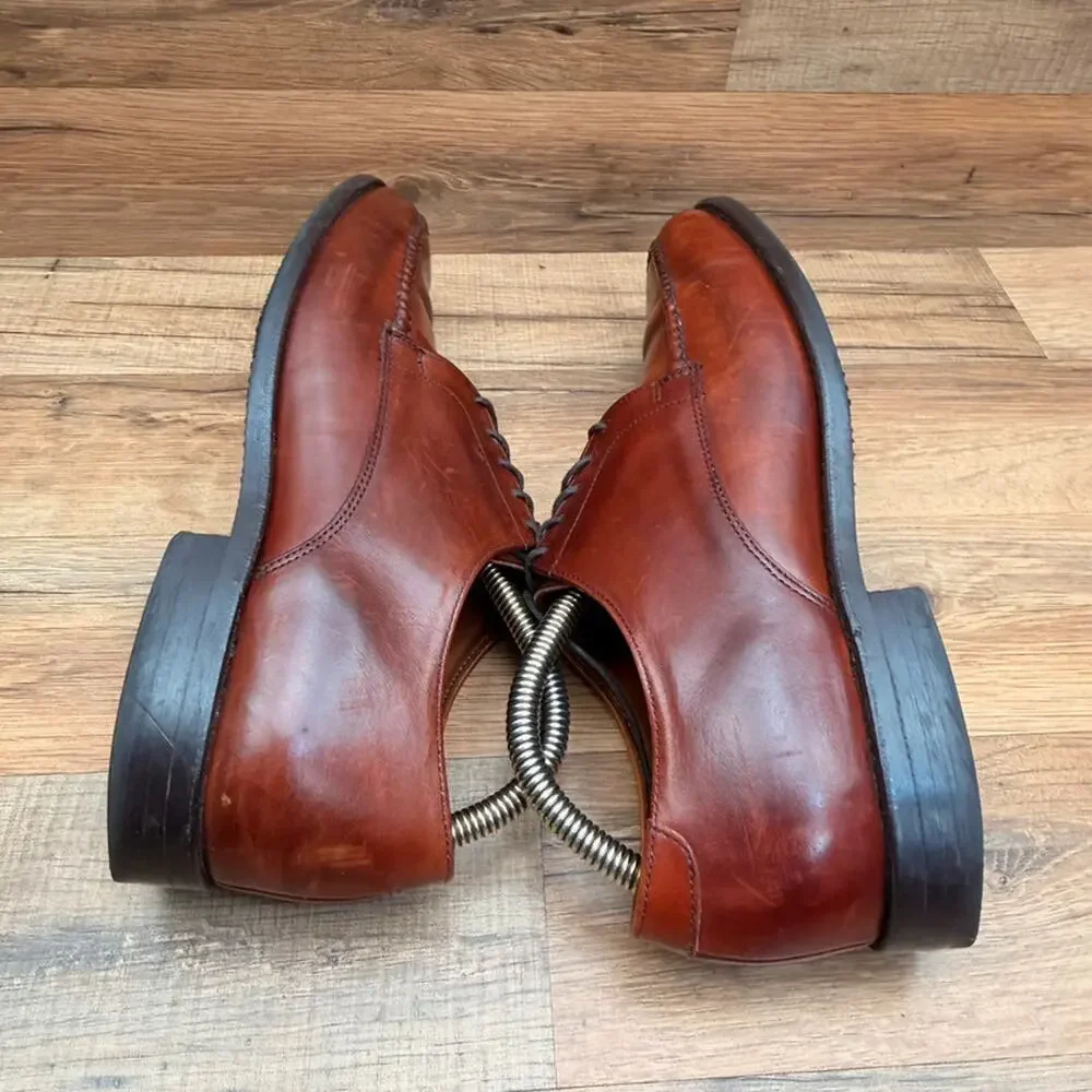 Allen Edmonds Size 9D Dress Oxfords shoes Brown Leather Lace Up